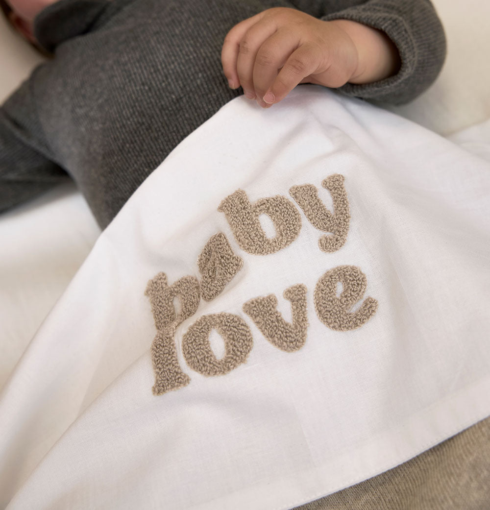 Wieglaken Baby Love | 75 x 100 cm | Sand melange