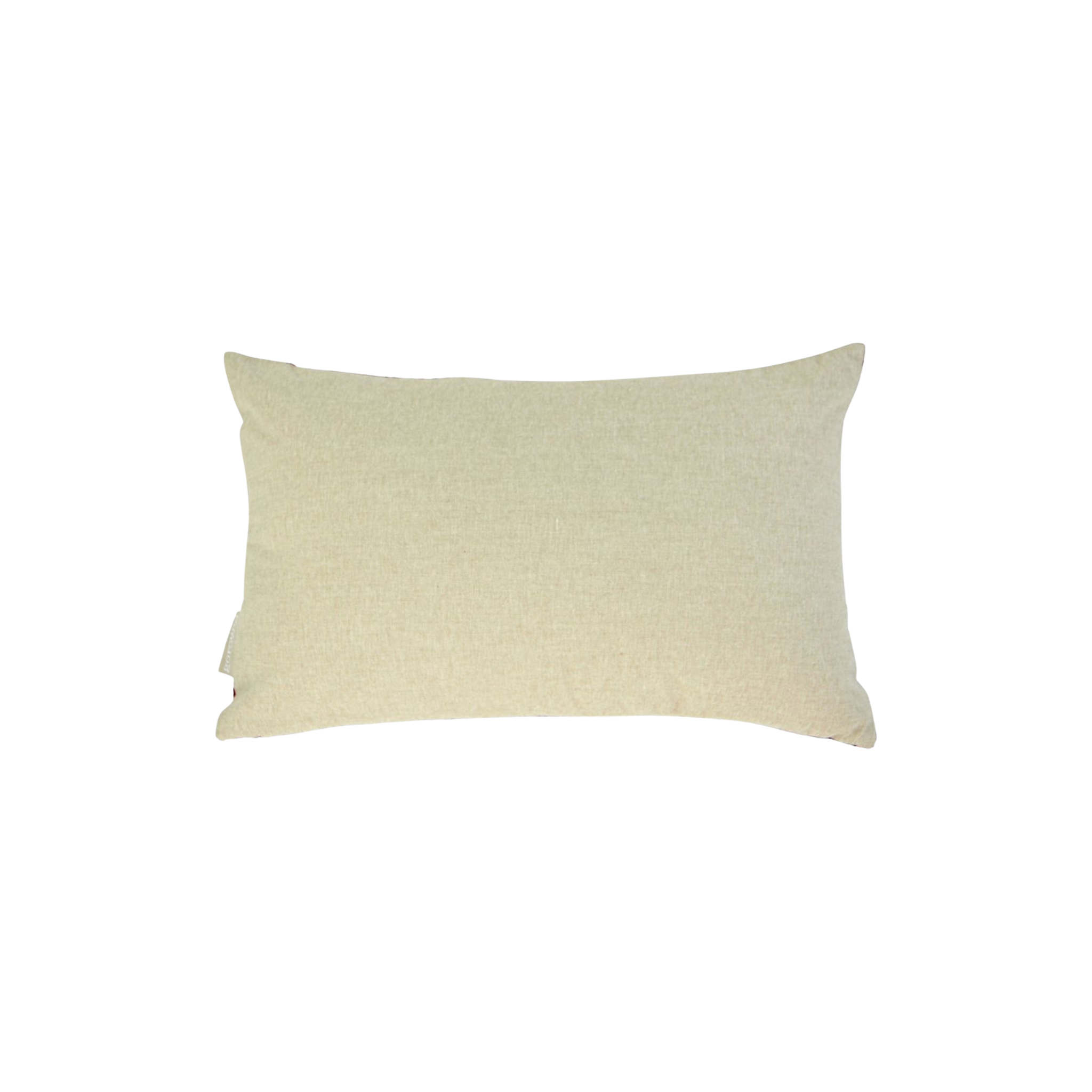 Achterkant van sierkussen Whams van Goround Interior, in effen katoen met een linnenlook uitstraling.