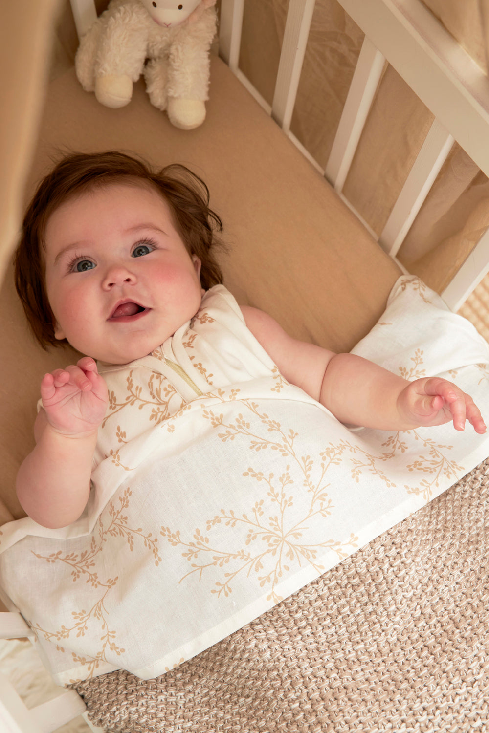 Wieglaken Branches | 2-pack | 75 x 100 cm | Sand