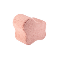 Organische poef | Roze teddystof