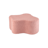 Organische poef | Roze teddystof