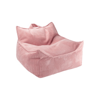 Ribstof kinder zitzak | Pink mousse