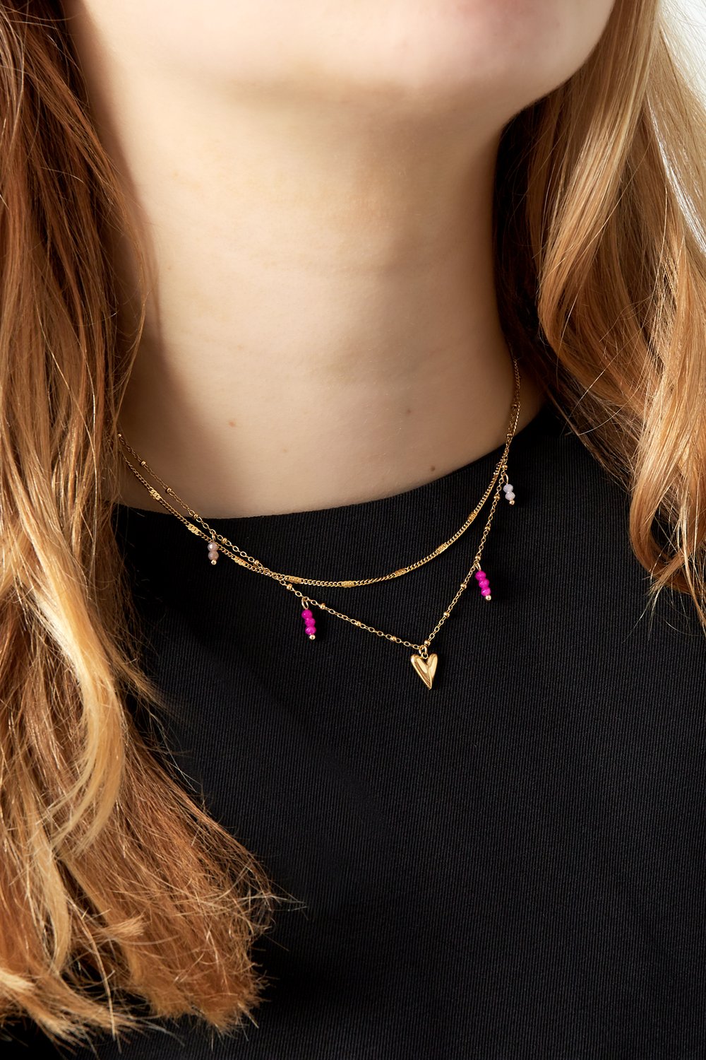 Dubbele ketting | Heart | Zilver