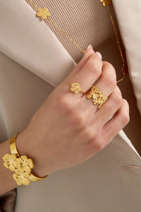 Ring | Tiny flower | Goud
