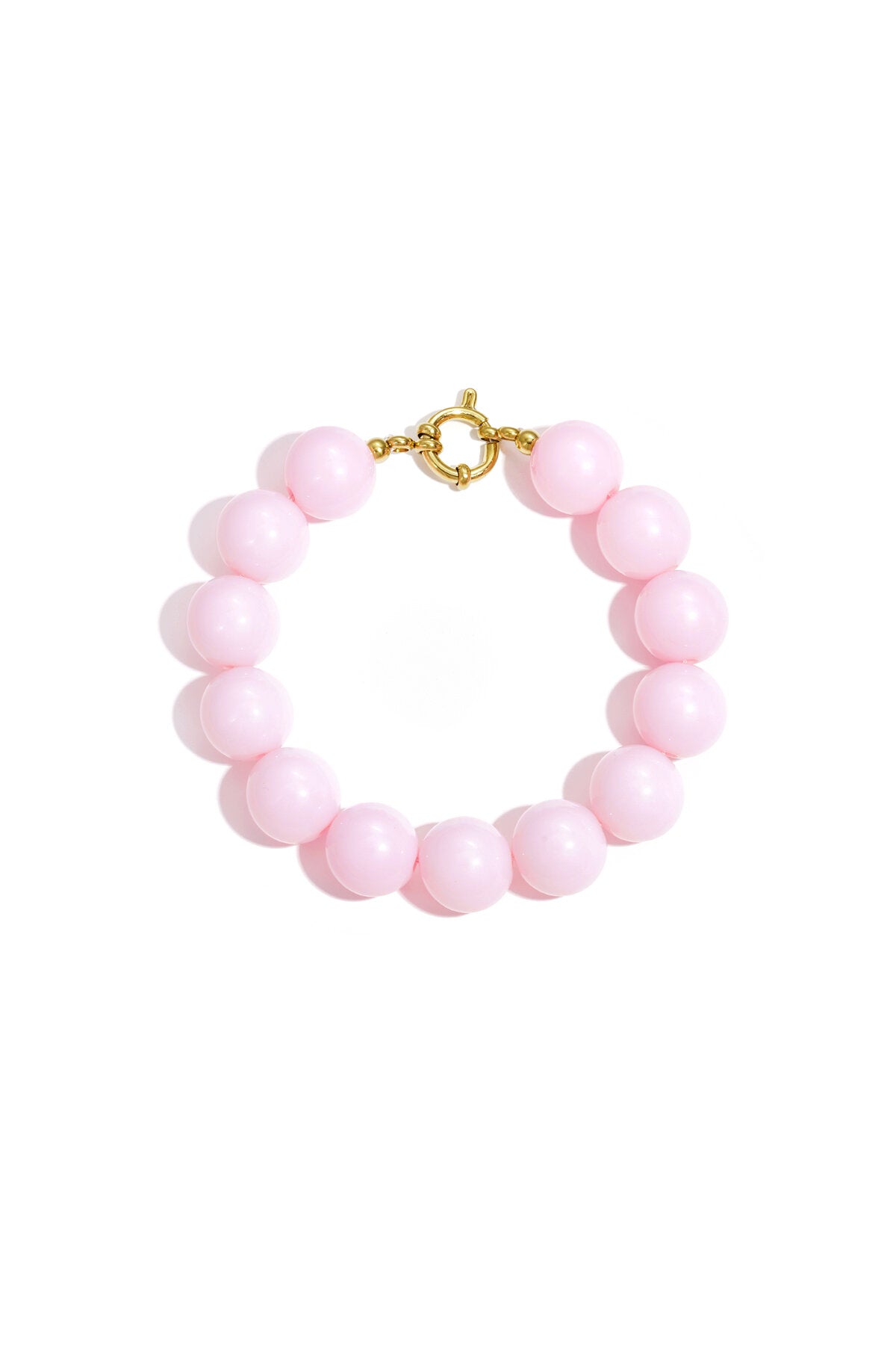 Bracelet with large beads and clasp at the front