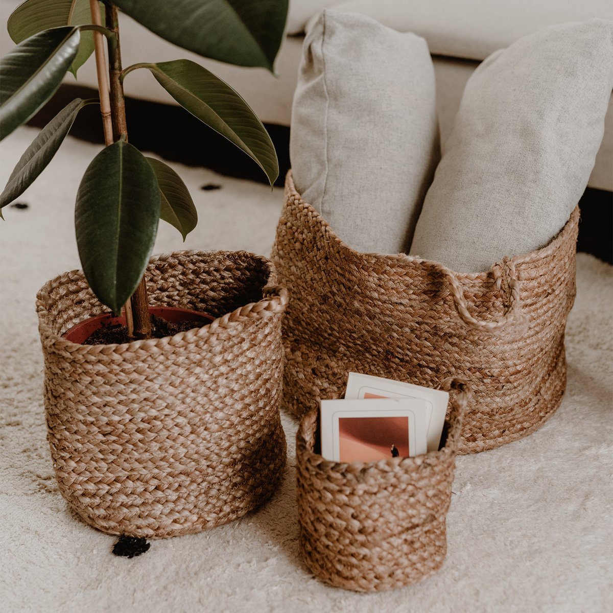 Jute hangmandje | Ø 15 cm