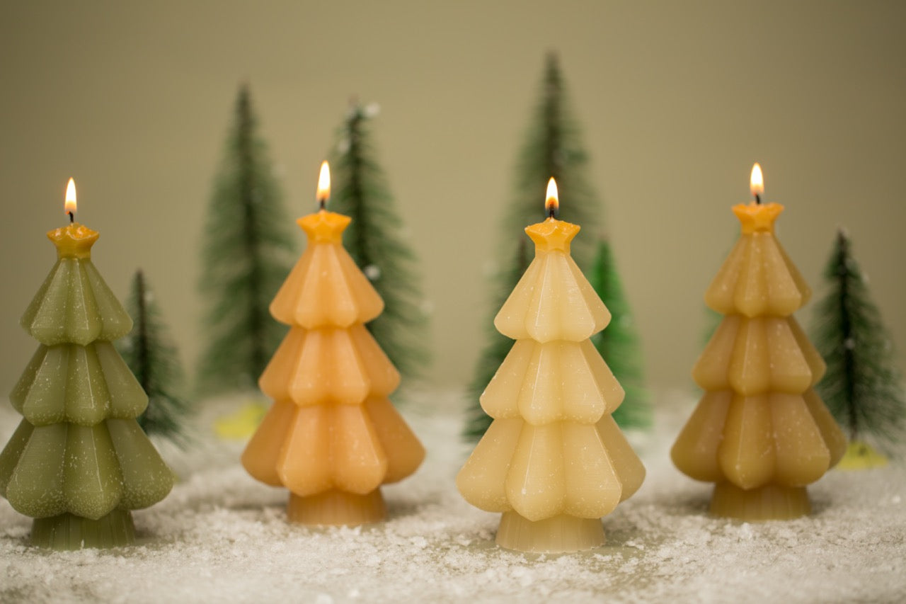 Kerstboomkaars met ster | H 9 cm | Cherry blossom