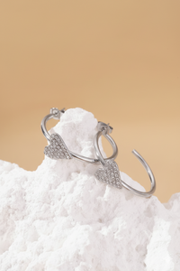 Oorbellen | Sparkly heart | Zilver