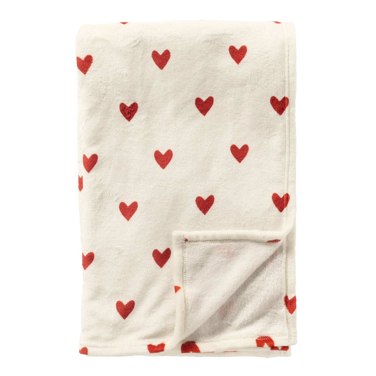 Pre-order | Plaid met hartjes | 140 x 180 cm | Snow white