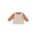 T-shirt met lange mouw | Coral & beige