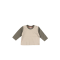 T-shirt met lange mouw | Groen & beige
