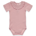 Ruffle romper met korte mouw | Roze