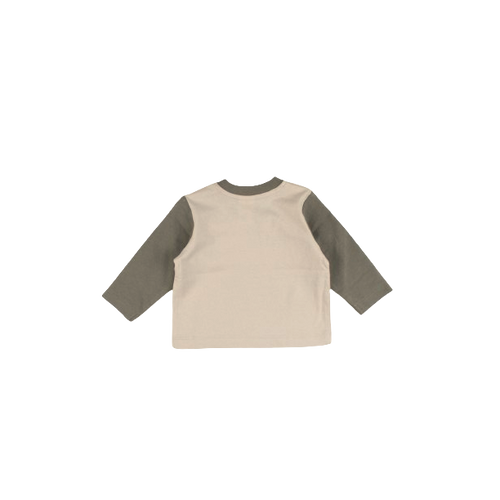 T-shirt met lange mouw | Groen & beige