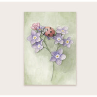 Wenskaart | Lieveheersbeestje met bloemen