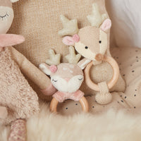 Rammelaar & bijtring hert | Beige & roze