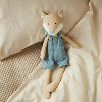 Knuffel vos | Beige & blauw