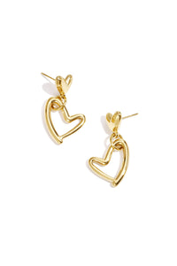 Earrings hanging hearts full and empty