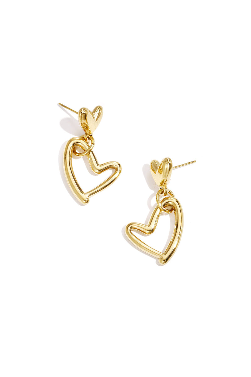 Earrings hanging hearts full and empty