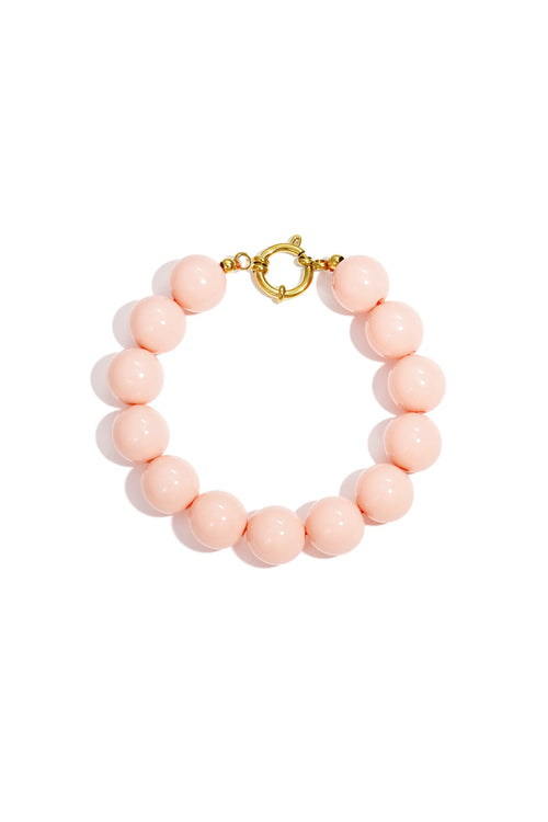 Bracelet with large beads and clasp at the front