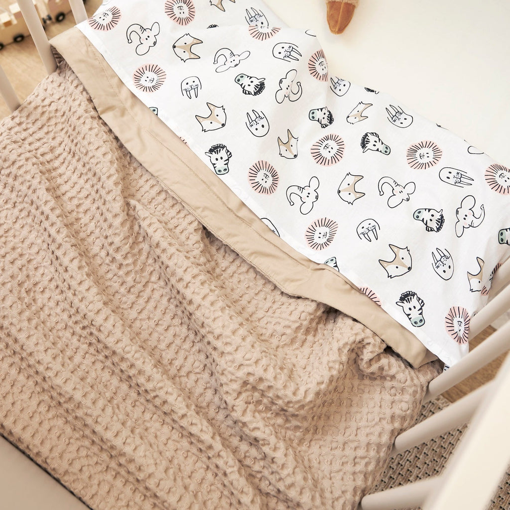 Wiegdeken | Waffle cotton | Sand