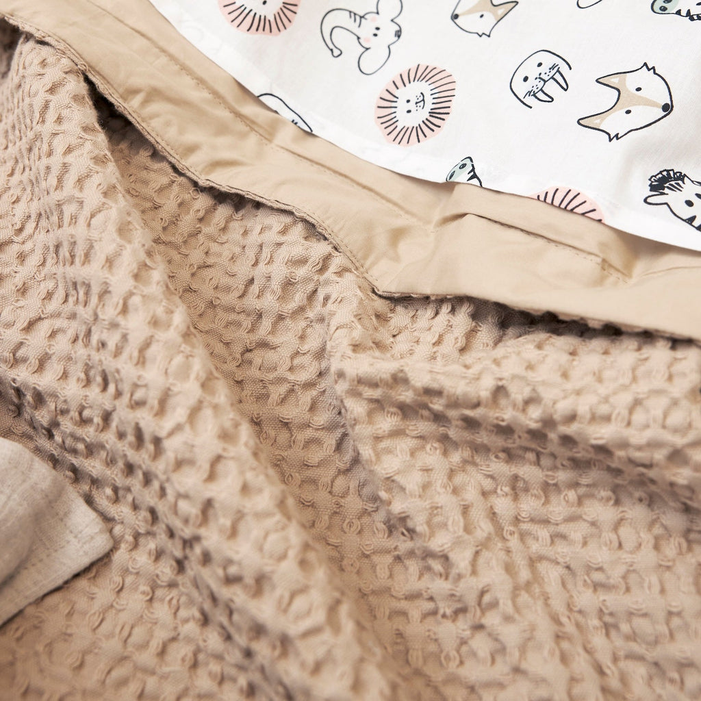 Wiegdeken | Waffle cotton | Sand