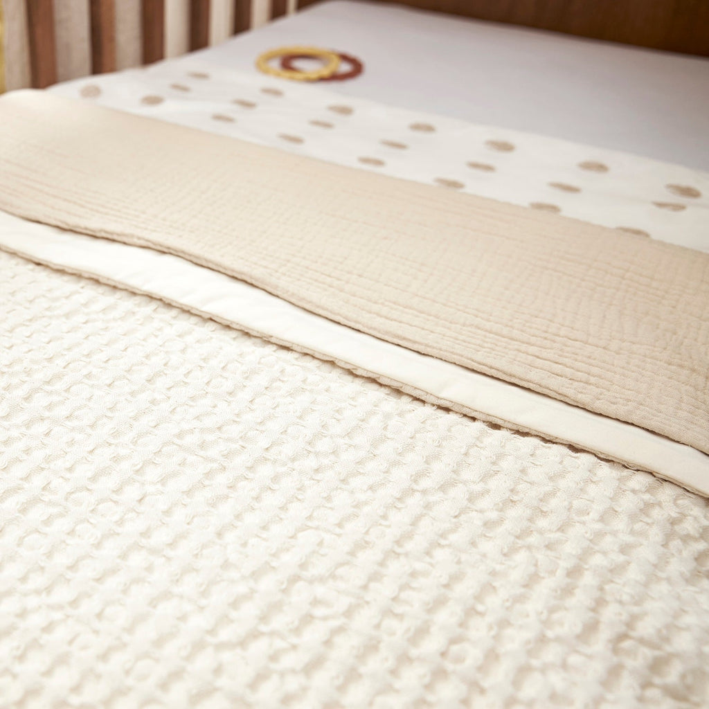 Wiegdeken | Waffle cotton | Nature