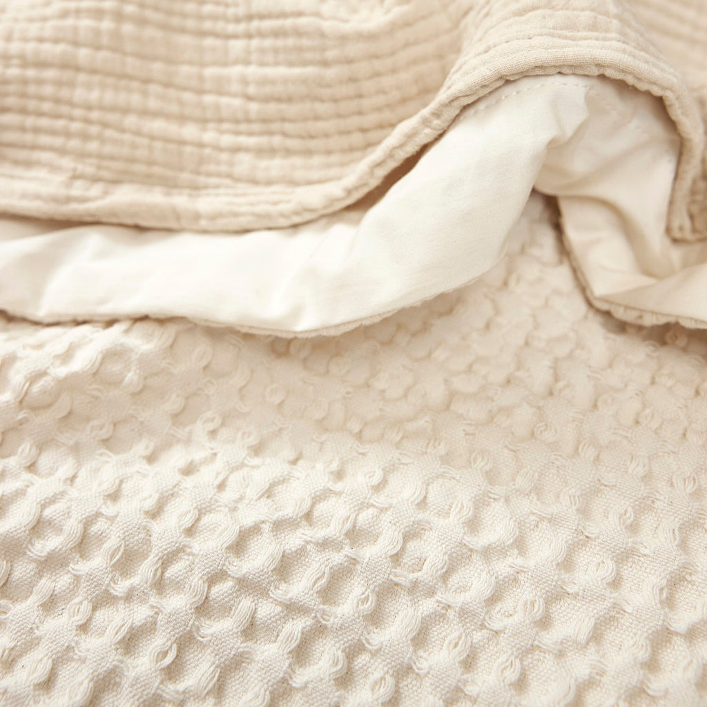 Wiegdeken | Waffle cotton | Nature