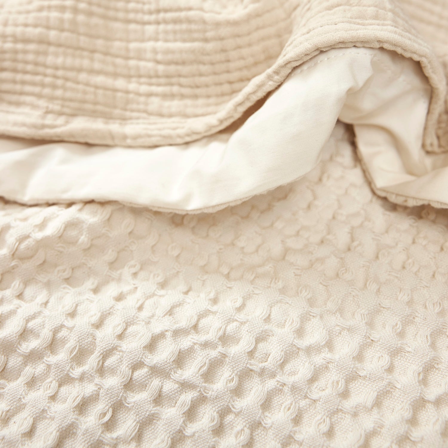Wiegdeken | Waffle cotton | Nature