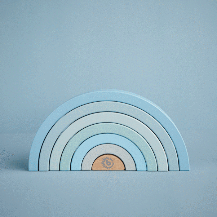 Houten regenboog | Blauw