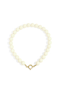 Necklace with large beads and front closure-15mm