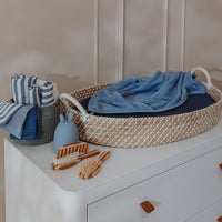 Hydrofieldoek | 30 x 30 cm | Fat stripe | Jeans blue | Set van 2