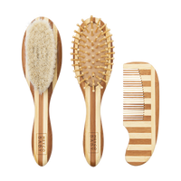Borstelset | Stripe | Naturel & walnut