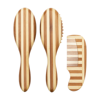Borstelset | Stripe | Naturel & walnut