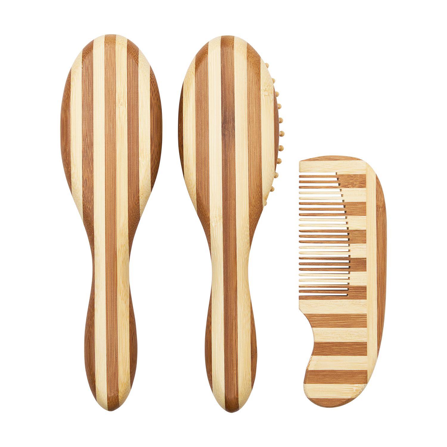 Borstelset | Stripe | Naturel & walnut