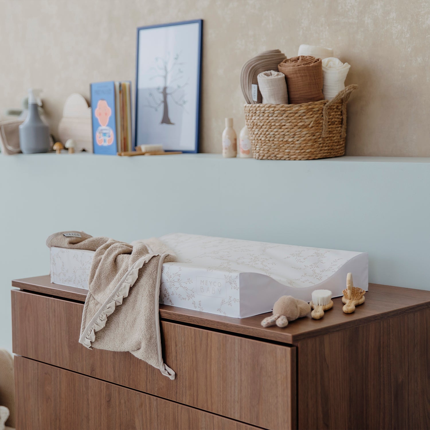 Borstelset | Stripe | Naturel & walnut