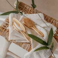Borstelset | Stripe | Naturel & walnut