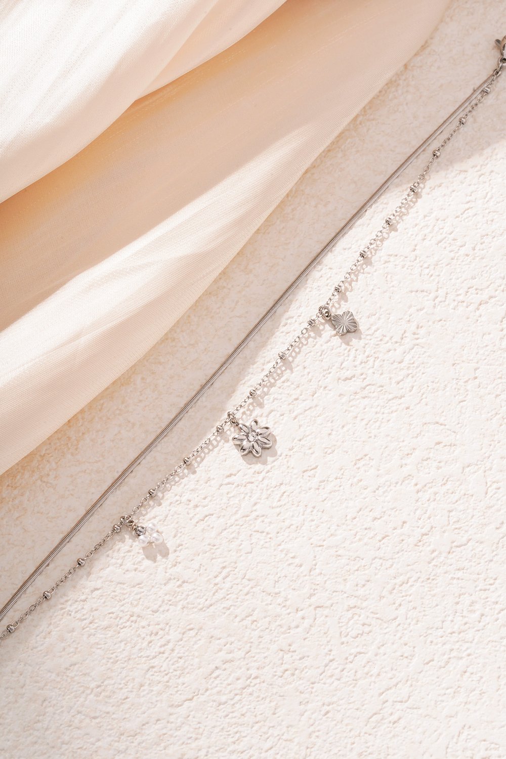 Pre-order | Dubbele armband | Flowerfield | Zilver