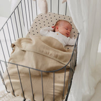 Wiegdeken | Gebreid jacquard | Pure taupe