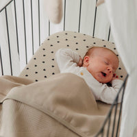 Wiegdeken | Gebreid jacquard | Pure taupe
