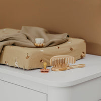 Wiegdeken | Gebreid jacquard | Pure taupe