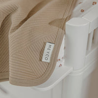 Wiegdeken | Gebreid jacquard | Pure taupe