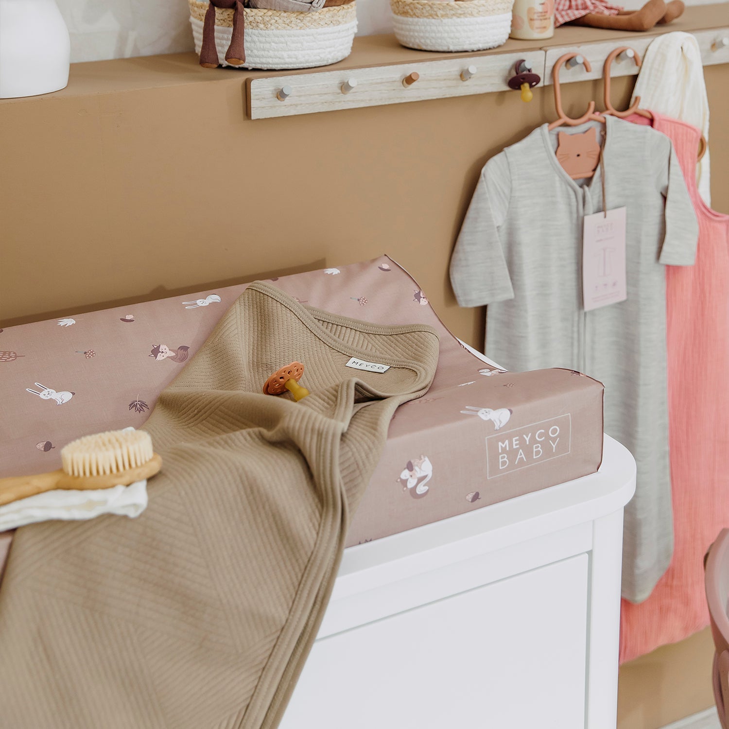 Wiegdeken | Gebreid jacquard | Pure taupe