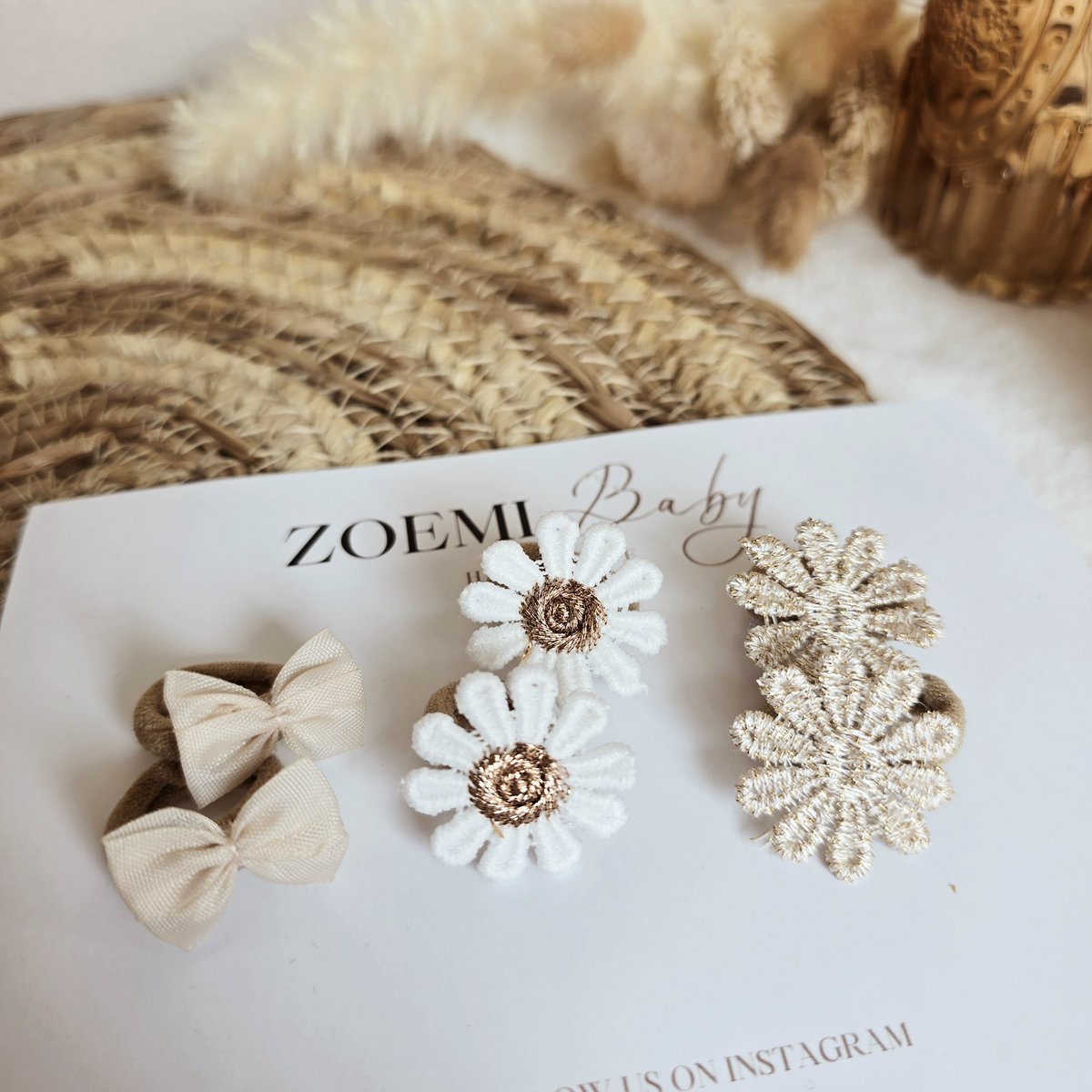 Haarelastiekjes | Bloemen & strikjes | Set van 6