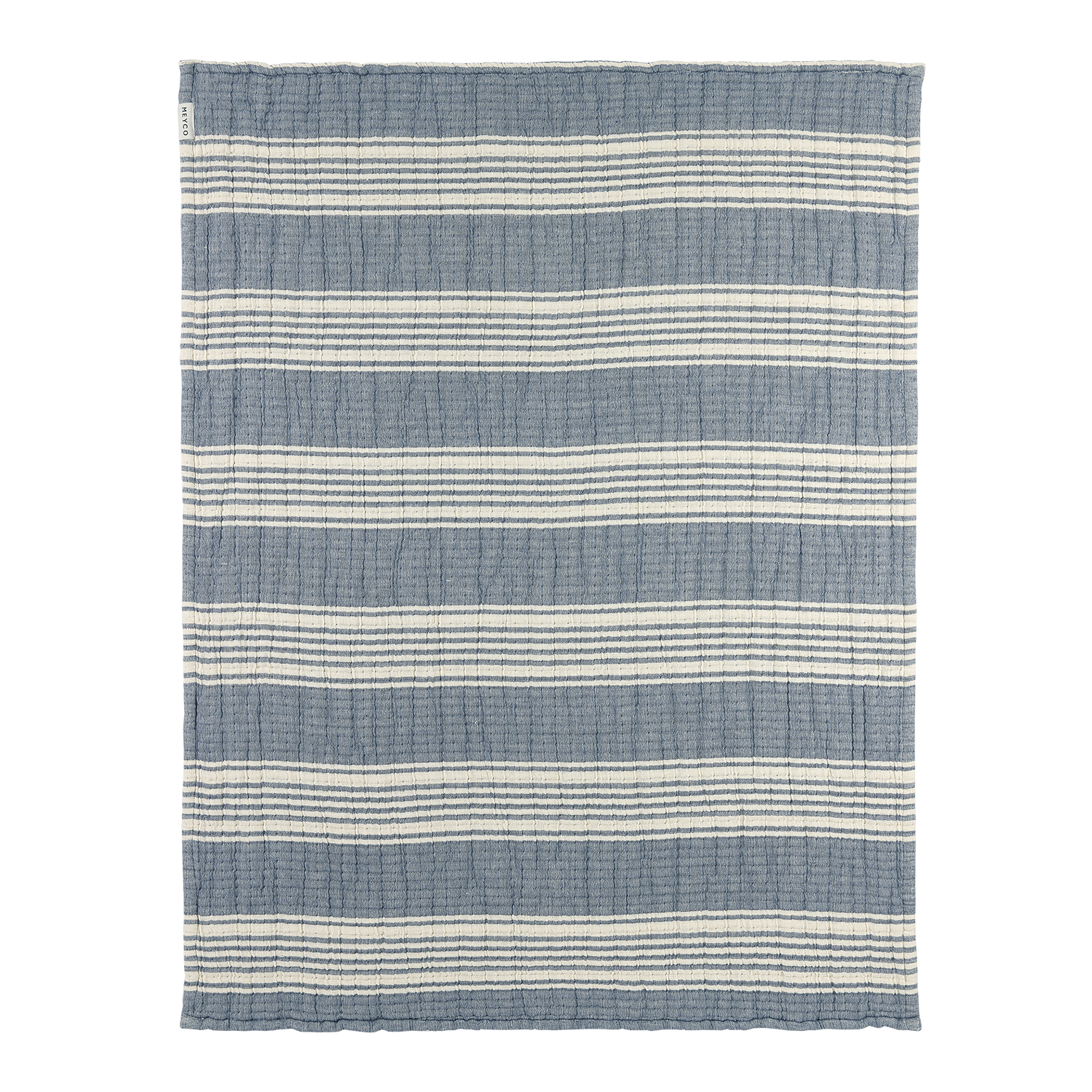 Wiegdeken | Pre-washed hydrofiel | Jacquard stripe | Indigo