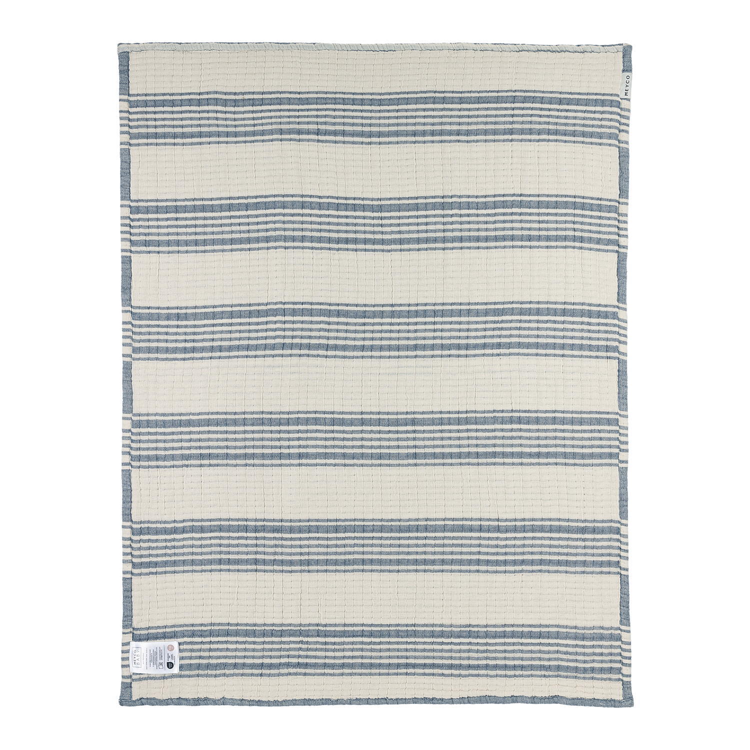 Wiegdeken | Pre-washed hydrofiel | Jacquard stripe | Indigo