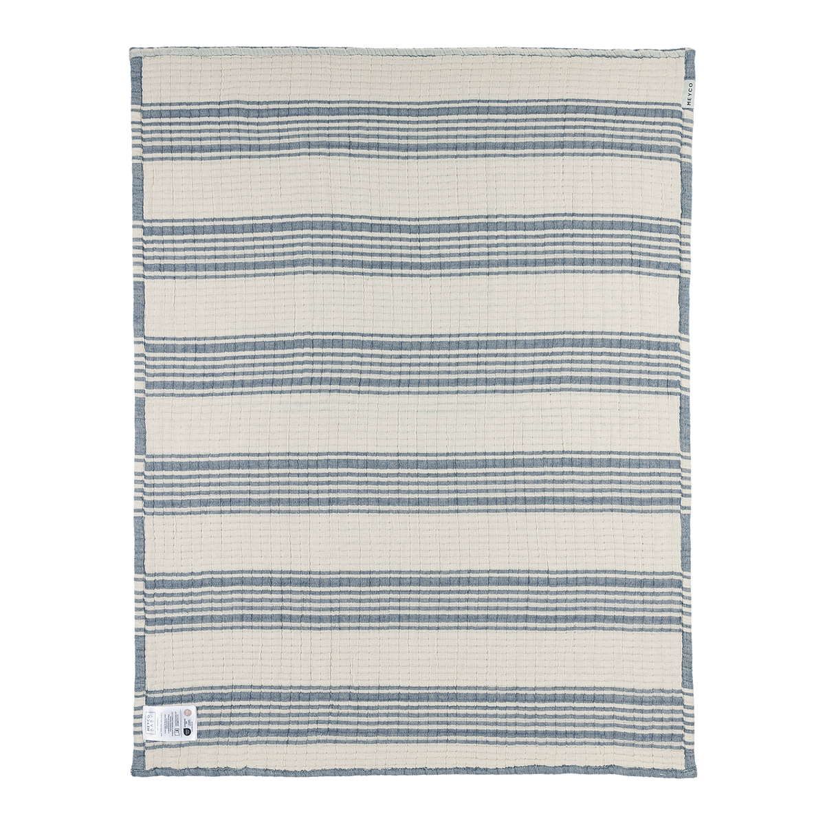 Wiegdeken | Pre-washed hydrofiel | Jacquard stripe | Indigo