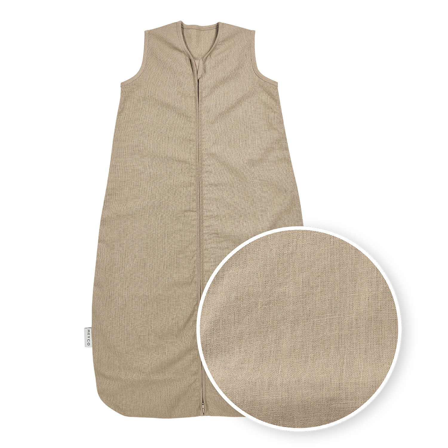 Linnen slaapzak | Ongevoerd | Taupe | 60 cm