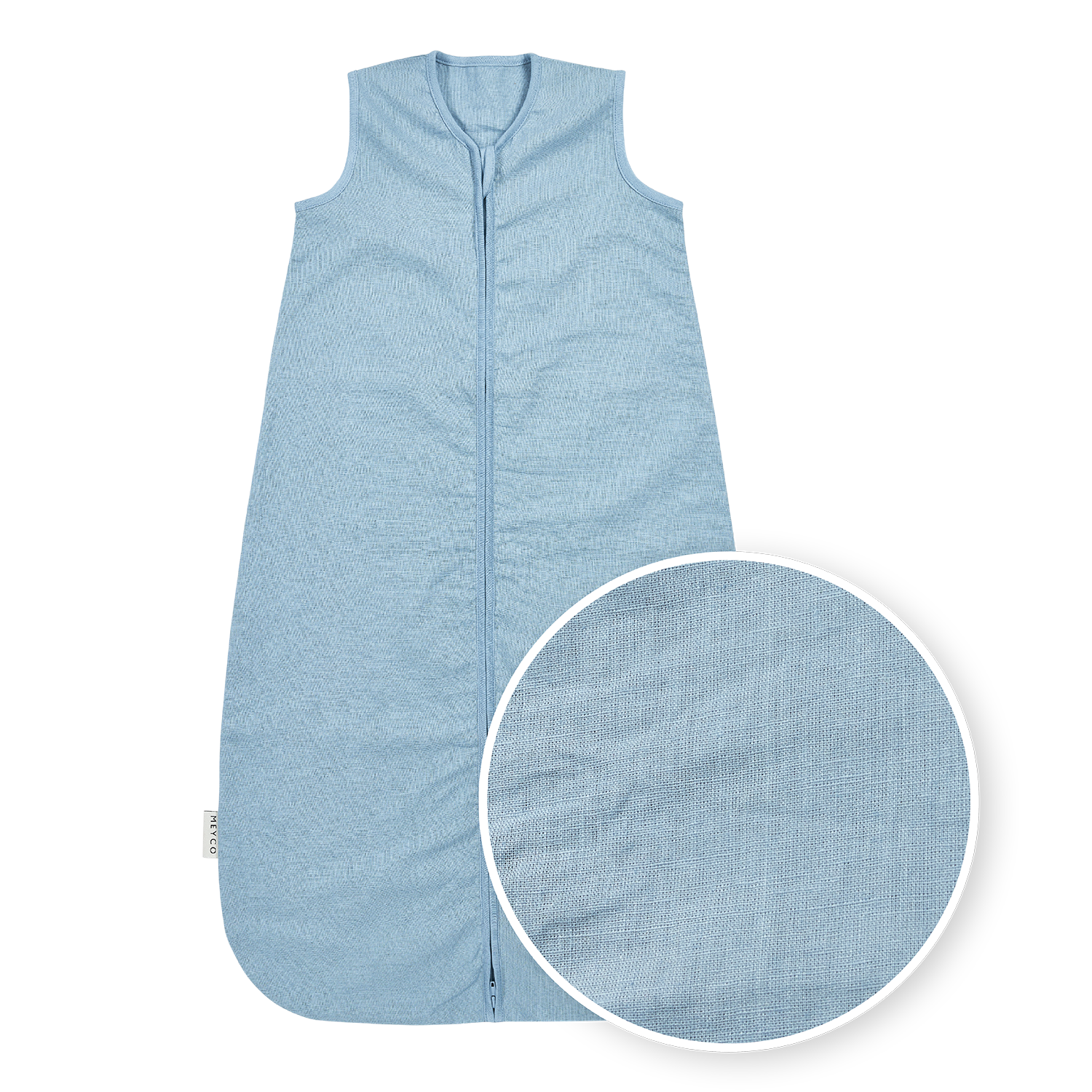Linnen slaapzak | Ongevoerd | Jeans blue | 60 cm