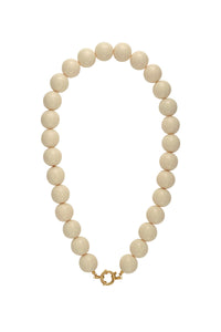 Necklace with large beads and front closure-15mm