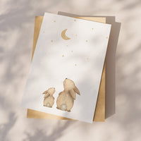 Wenskaart | Konijnen | Sterrenhemel